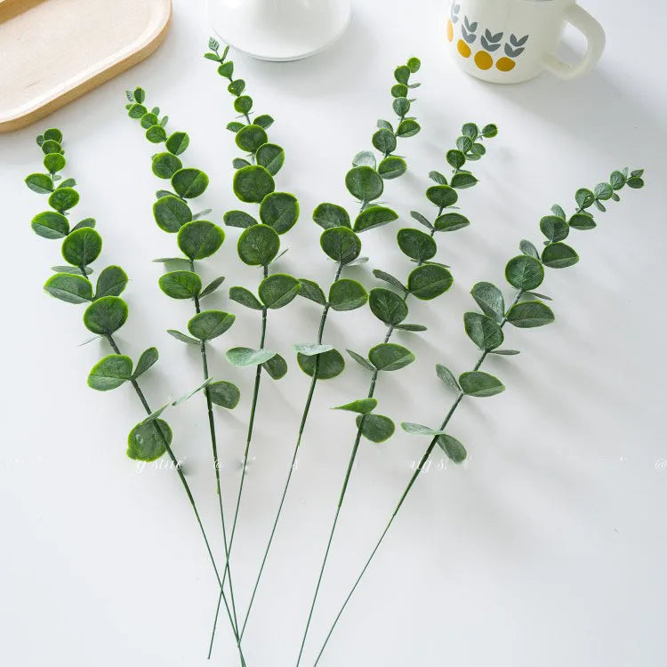 Artificial Eucalyptus Stems - 12 Pack Silver Dollar Greenery for Weddings & Home