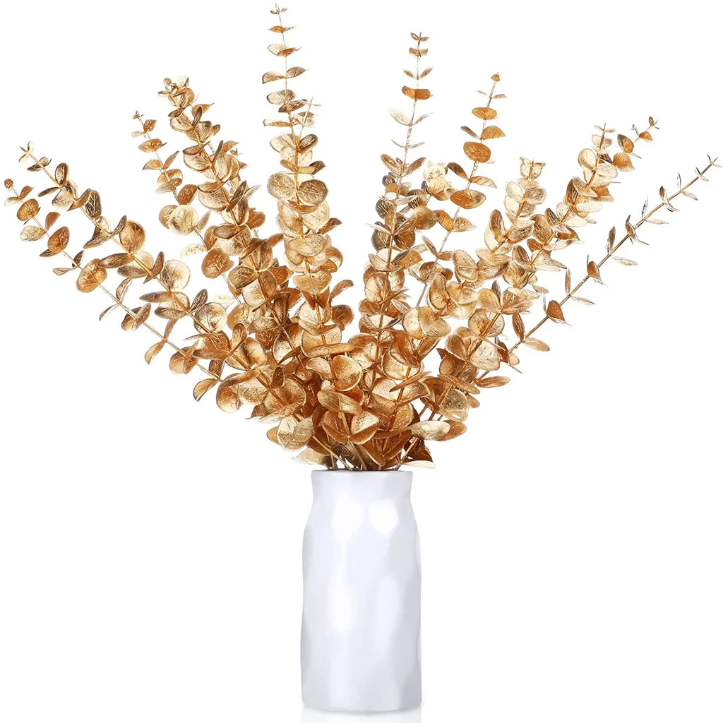 Artificial Eucalyptus Stems - 12 Pack Silver Dollar Greenery for Weddings & Home