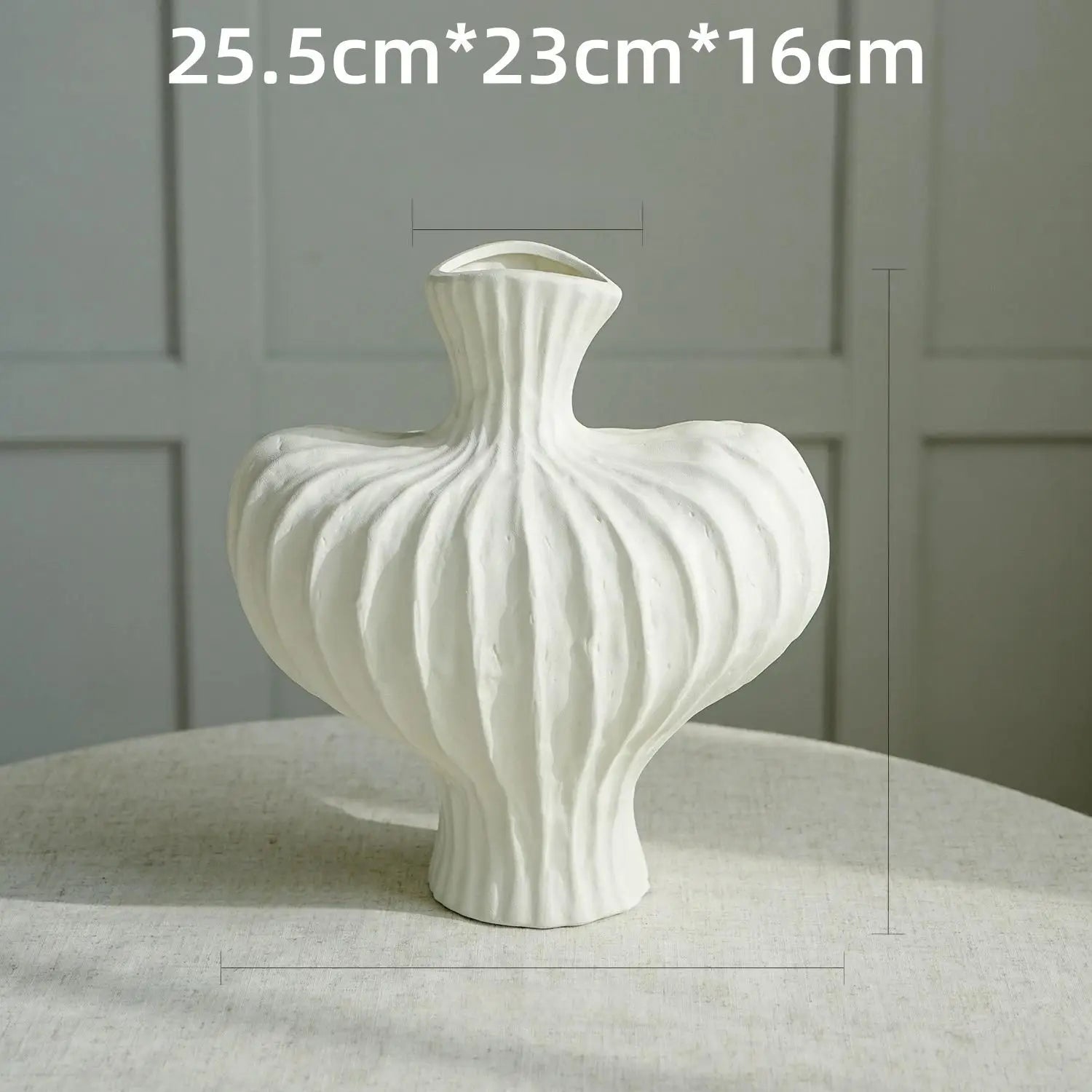 Modern Ceramic-Style Plastic Vase - Nordic Minimalist Tabletop Decor