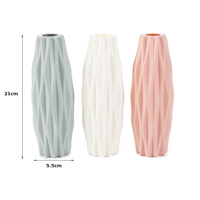 Modern Geometric Plastic Flower Vase - Nordic Style Home Decor