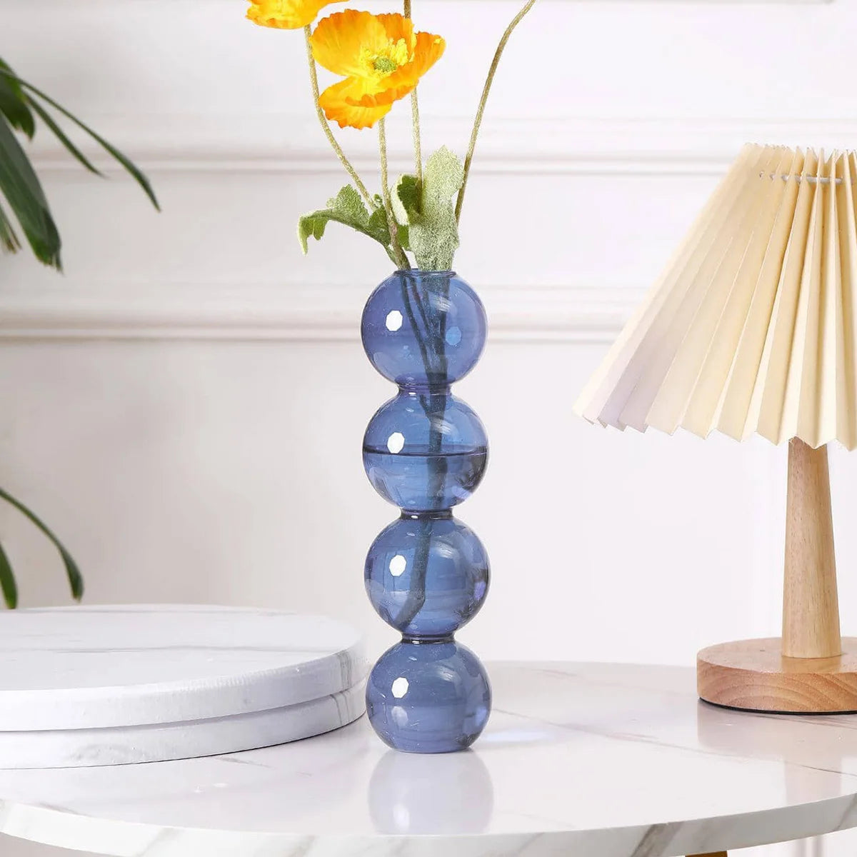 Modern Glass Bud Vase - Artistic Round Ball Design
