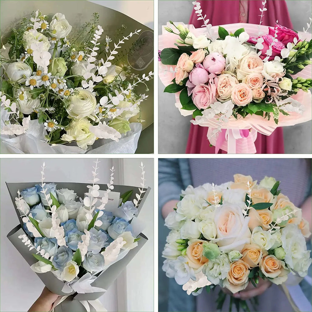 Artificial Eucalyptus Stems - 12 Pack Silver Dollar Greenery for Weddings & Home