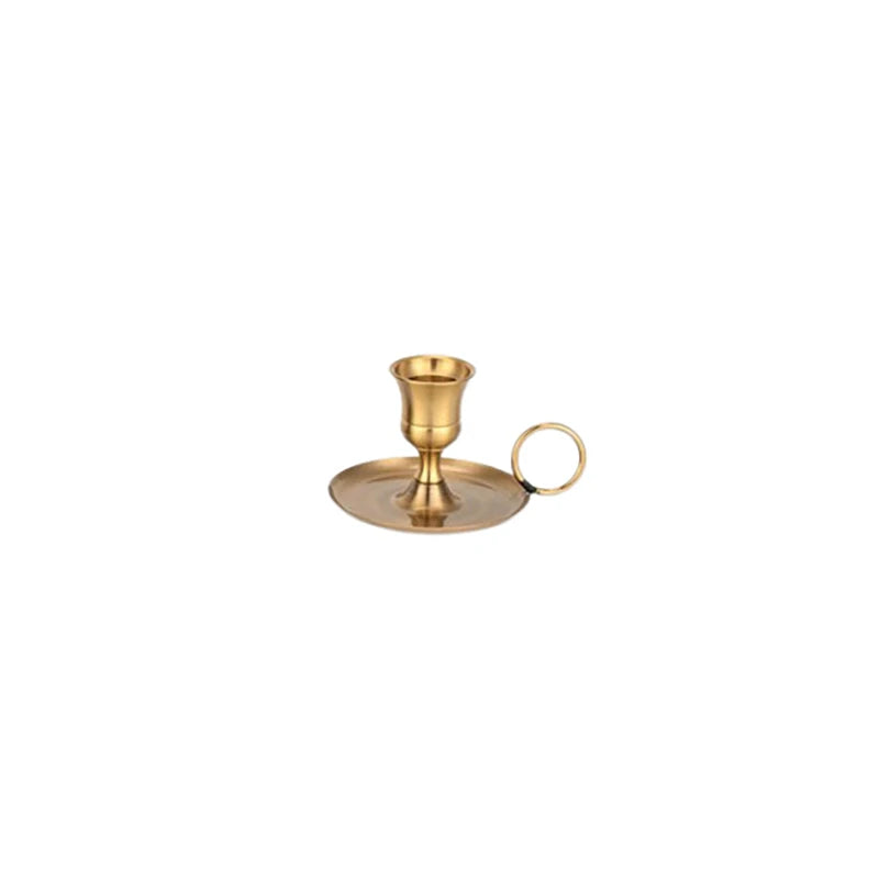 Metal Candle Holder with Handle - Decorative Centerpiece for Dining & Events