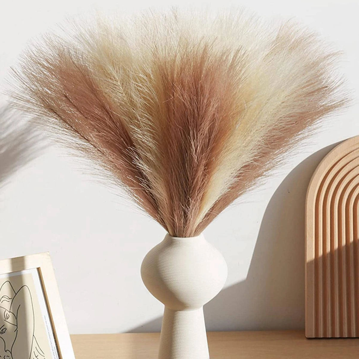 Artificial Pampas Grass Stems (10 Pack) - Boho Wedding & Home Decor