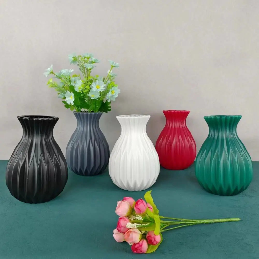 Nordic Tall Plastic Vase - Modern Unbreakable Flower Pot