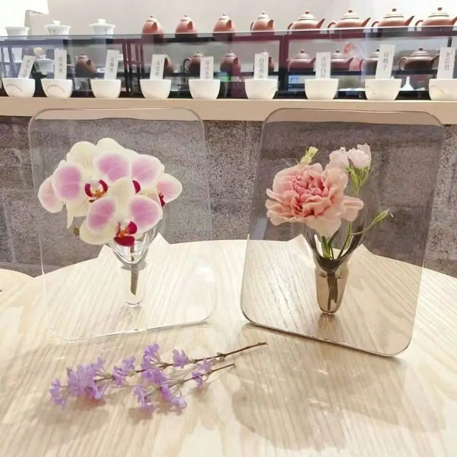 Clear Acrylic Frame Vase - Modern Geometric Flower Display