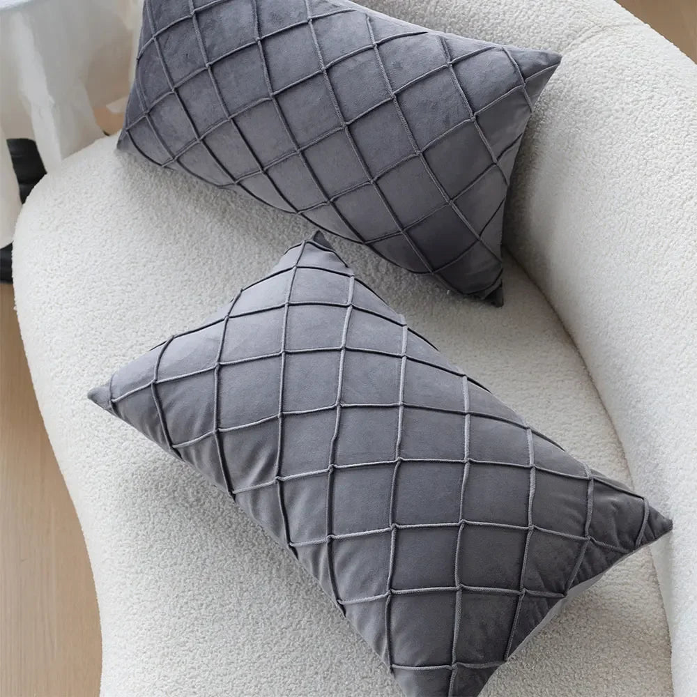 Soft Velvet Cushion Cover - Nordic Style Pillow Case 12x20"