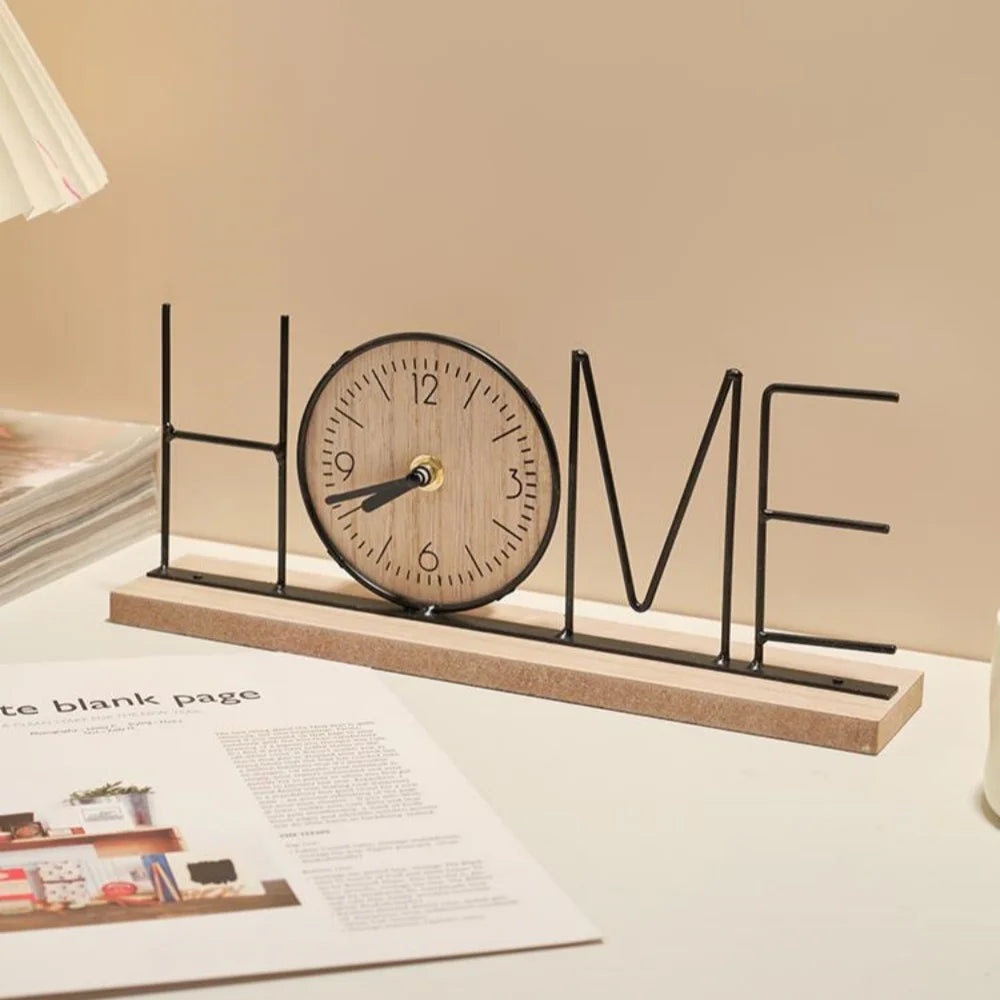 Retro Wooden Desktop Clock - Creative Home Decor Ornament