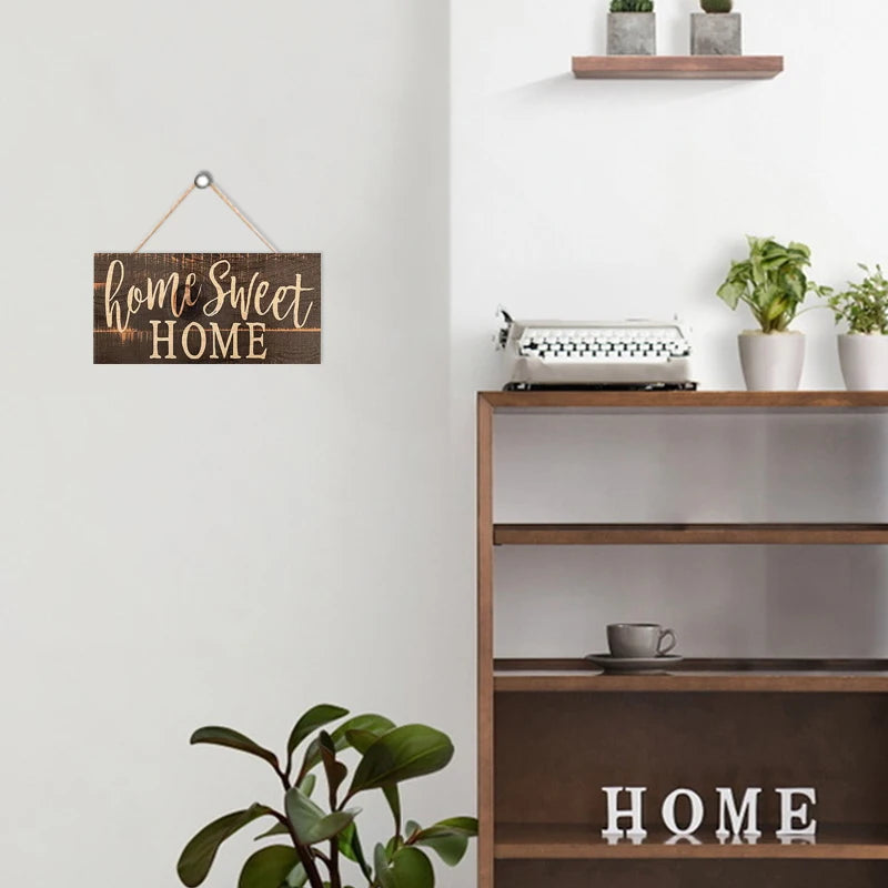 "Home Sweet Home" Rustic Wood Sign - Farmhouse Wall & Door Decor