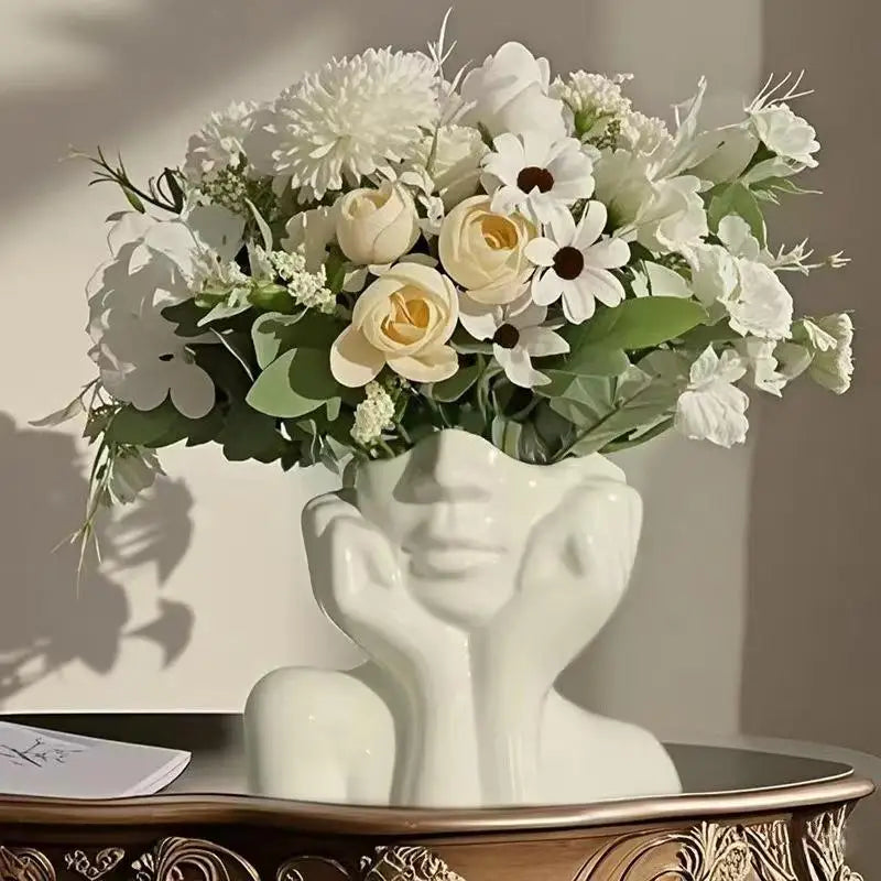 Nordic Minimalist Decorative Vase - Modern Geometric Design for Living Room & Home Decor