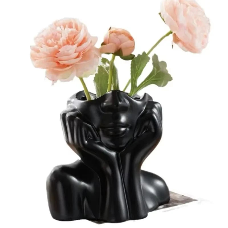 Nordic Minimalist Decorative Vase - Modern Geometric Design for Living Room & Home Decor
