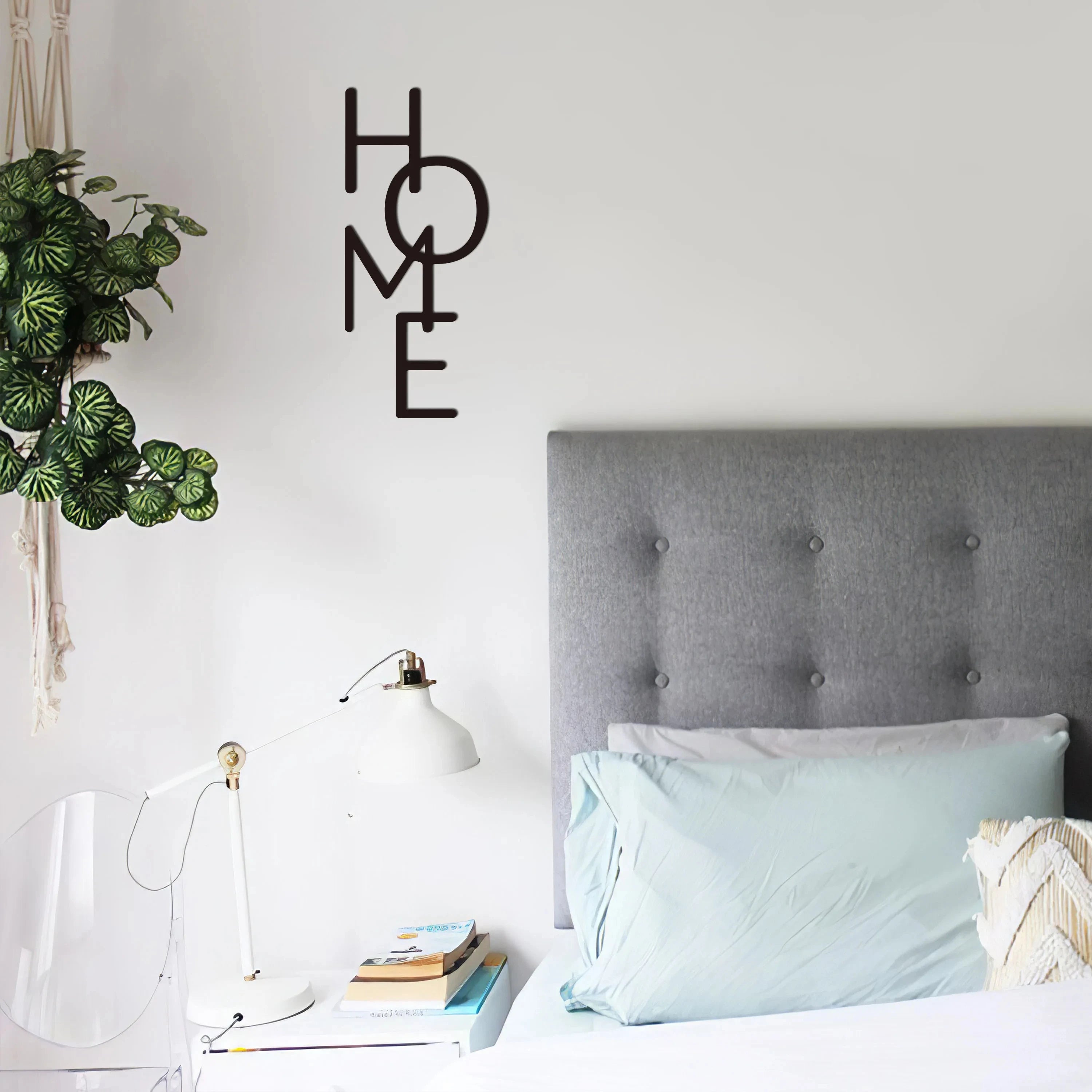 "HOME" Metal Wall Art Sign - Vertical Word Decor for Entryway & Living Room