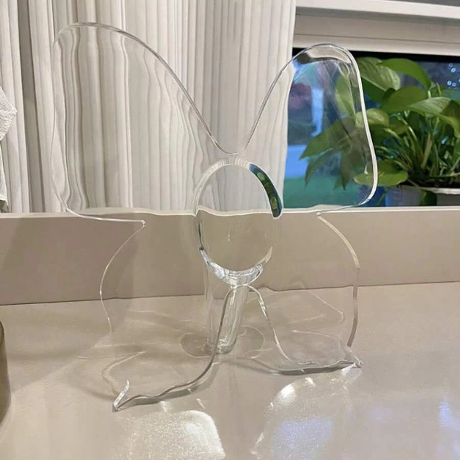 Clear Acrylic Frame Vase - Modern Geometric Flower Display