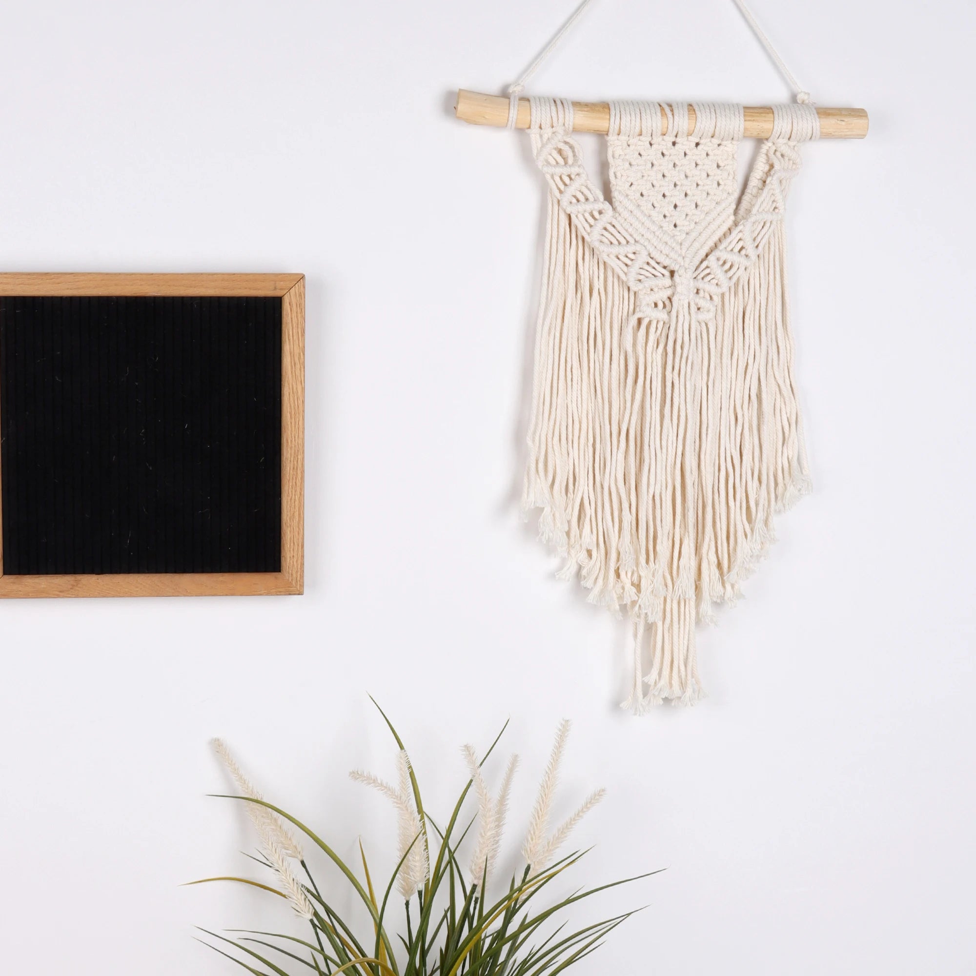 Handmade Macrame Wall Hanging Tapestry - Boho Geometric Cotton Decor