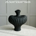 Modern Ceramic-Style Plastic Vase - Nordic Minimalist Tabletop Decor
