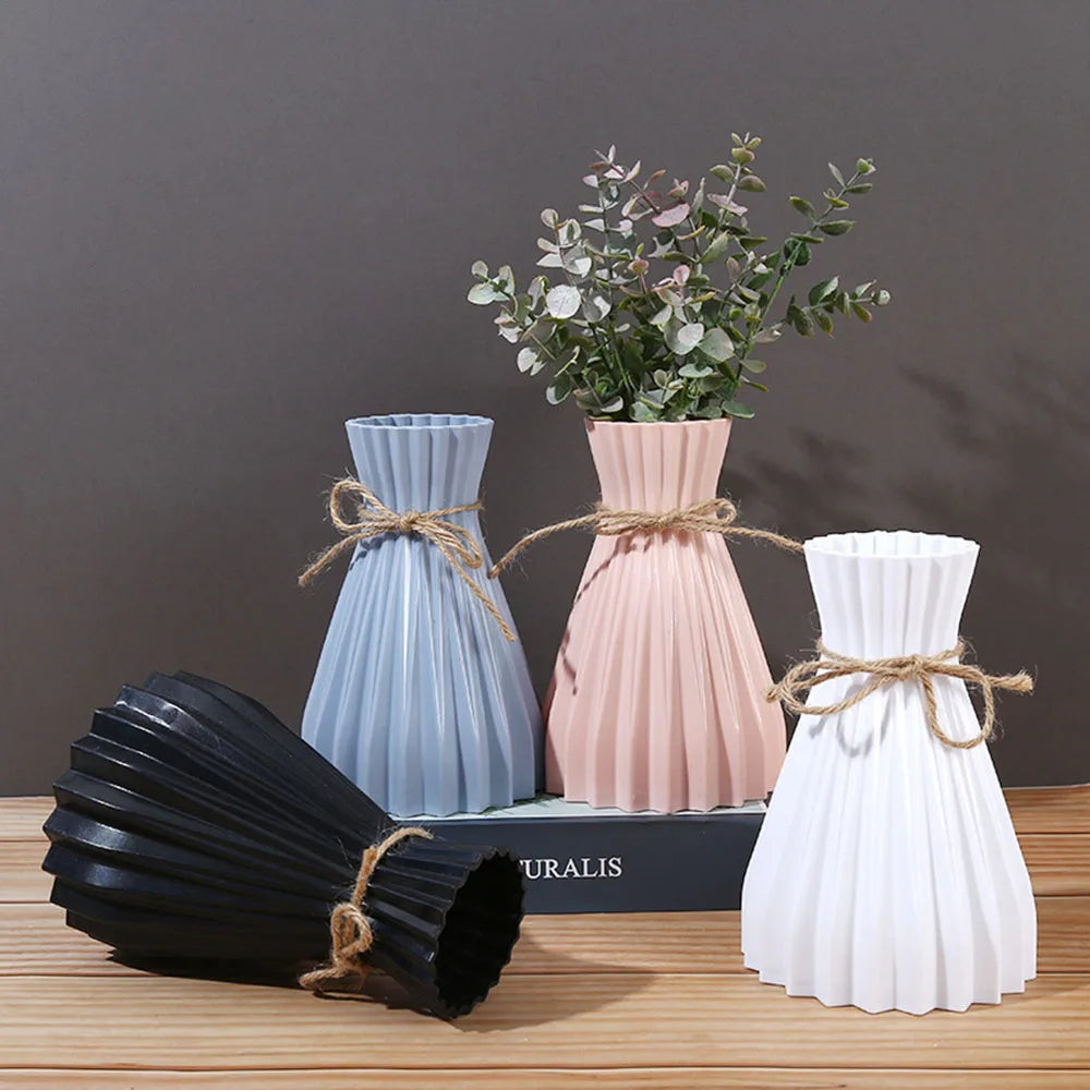 Sculptural Pleated Vase for Dried Flowers