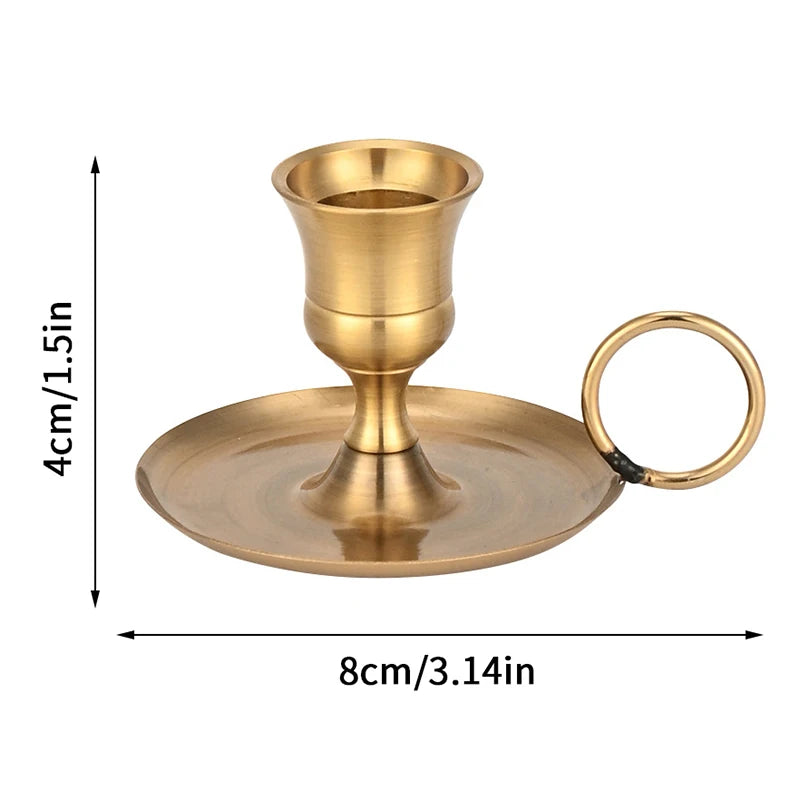 Metal Candle Holder with Handle - Decorative Centerpiece for Dining & Events