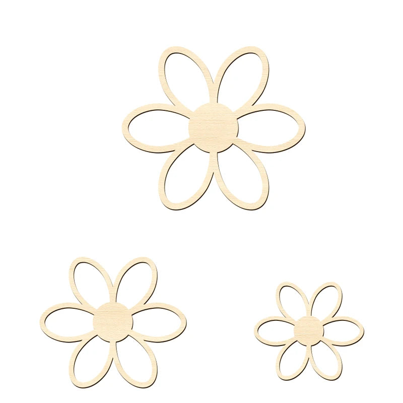 Wooden Flower Wall Art Set (5 Pieces)