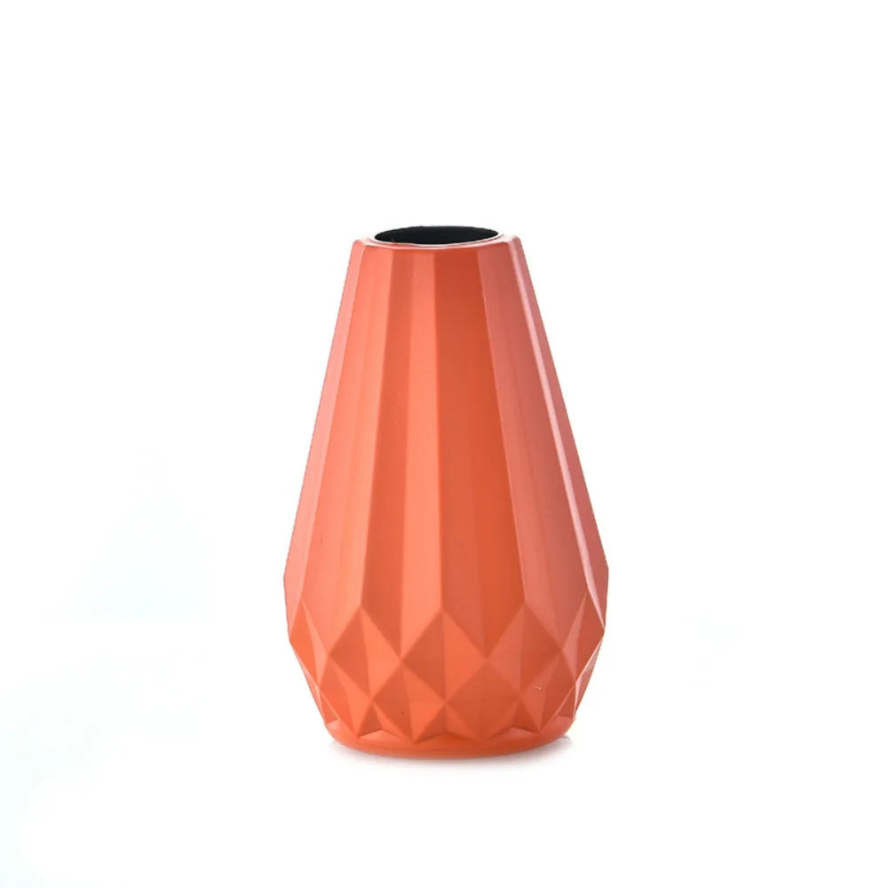 Diamond-Shaped Ceramic-Style Vase - Nordic Modern Flower Pot