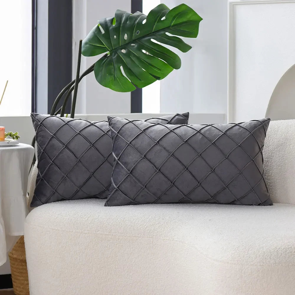 Soft Velvet Cushion Cover - Nordic Style Pillow Case 12x20"