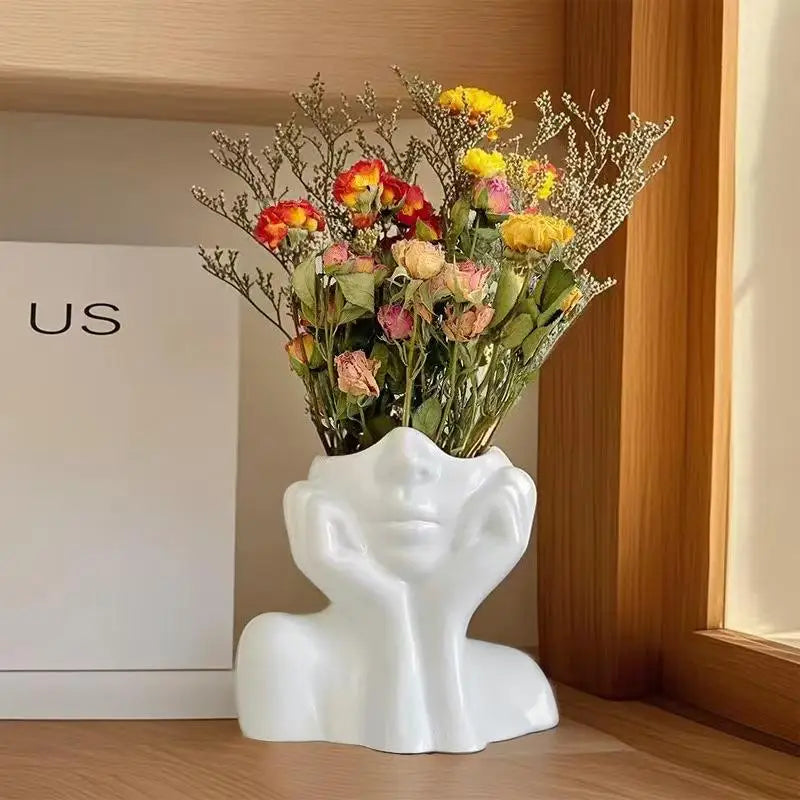 Nordic Minimalist Decorative Vase - Modern Geometric Design for Living Room & Home Decor
