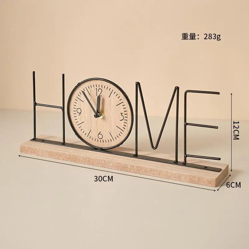 Retro Wooden Desktop Clock - Creative Home Decor Ornament