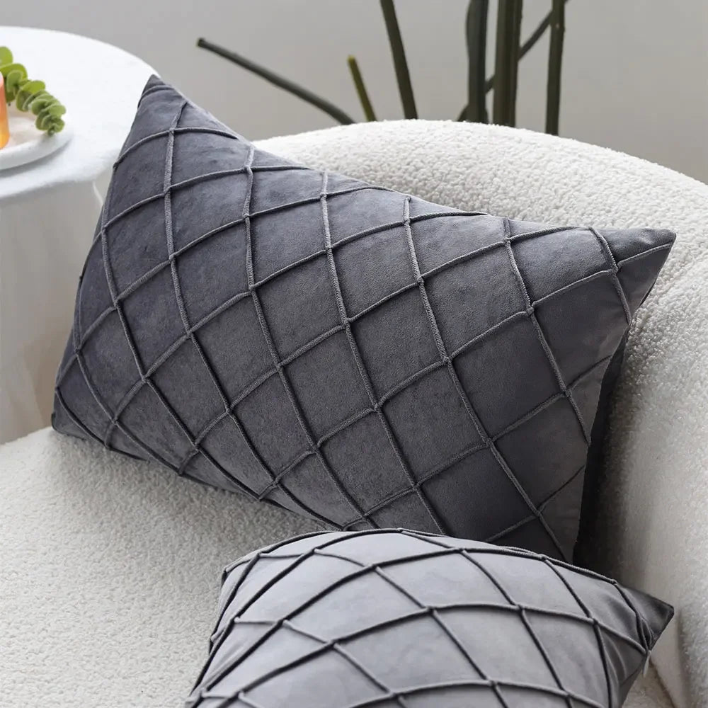 Soft Velvet Cushion Cover - Nordic Style Pillow Case 12x20"