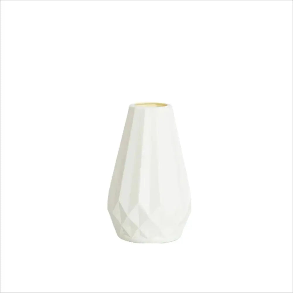 Diamond-Shaped Ceramic-Style Vase - Nordic Modern Flower Pot