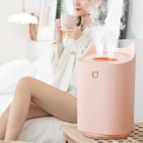 3L Cat‑Design Humidifier & Diffuser – Dual Nozzle with LED Light