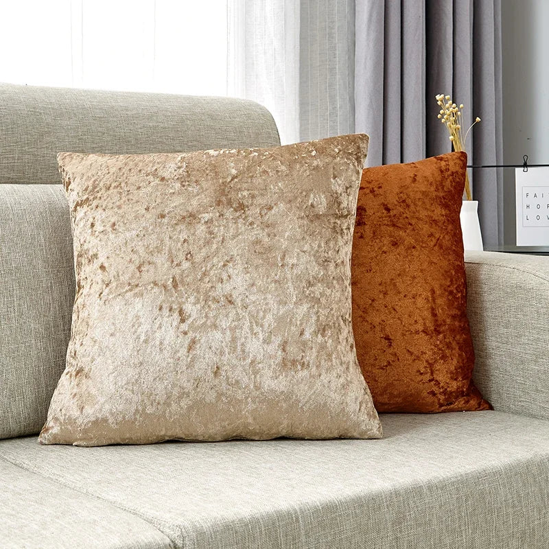Luxury Crushed Velvet Cushion Cover - Nordic Style 18x18"