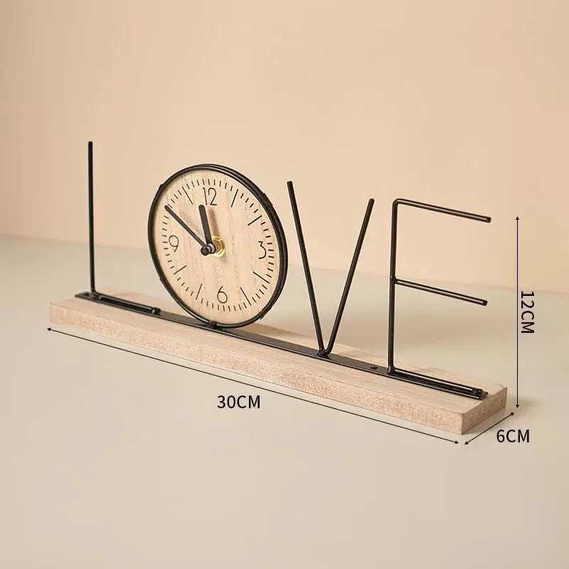 Retro Wooden Desktop Clock - Creative Home Decor Ornament