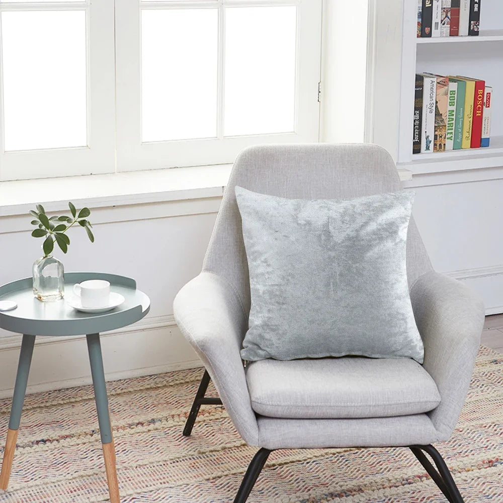Luxury Crushed Velvet Cushion Cover - Nordic Style 18x18"