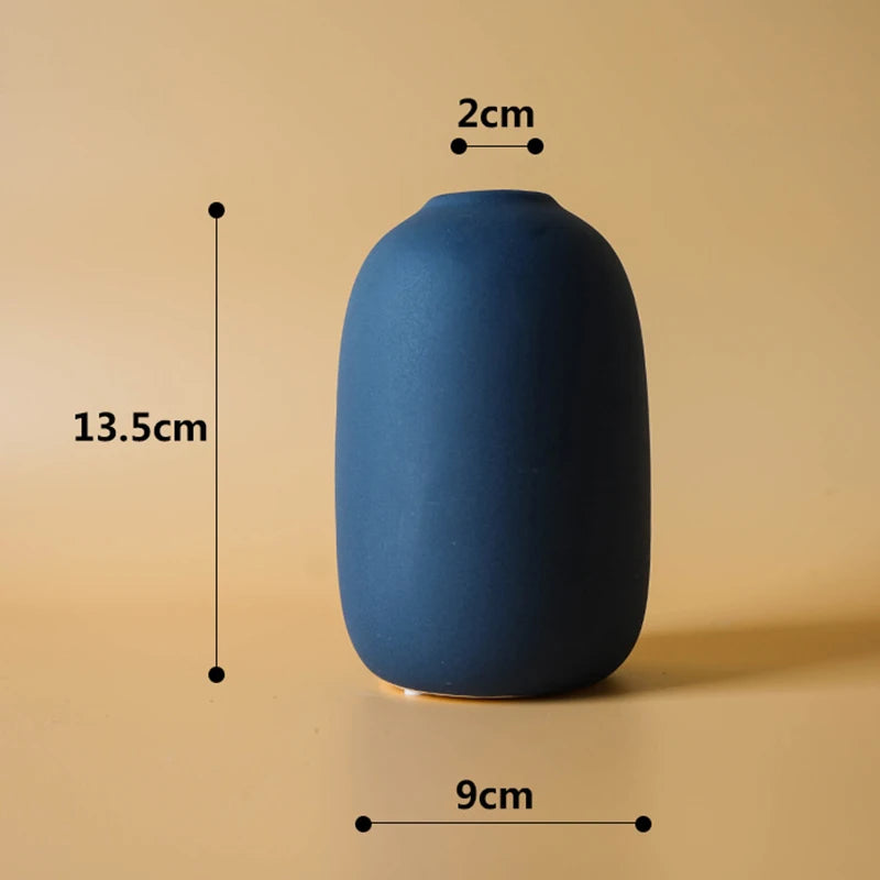 Nordic Modern Ceramic Vase - Minimalist Solid Color Flower Vase for Home Decor