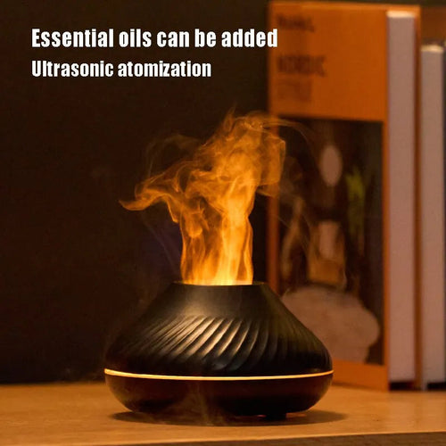 Flame‑Effect Aromatherapy Humidifier – Minimalist Nordic Design