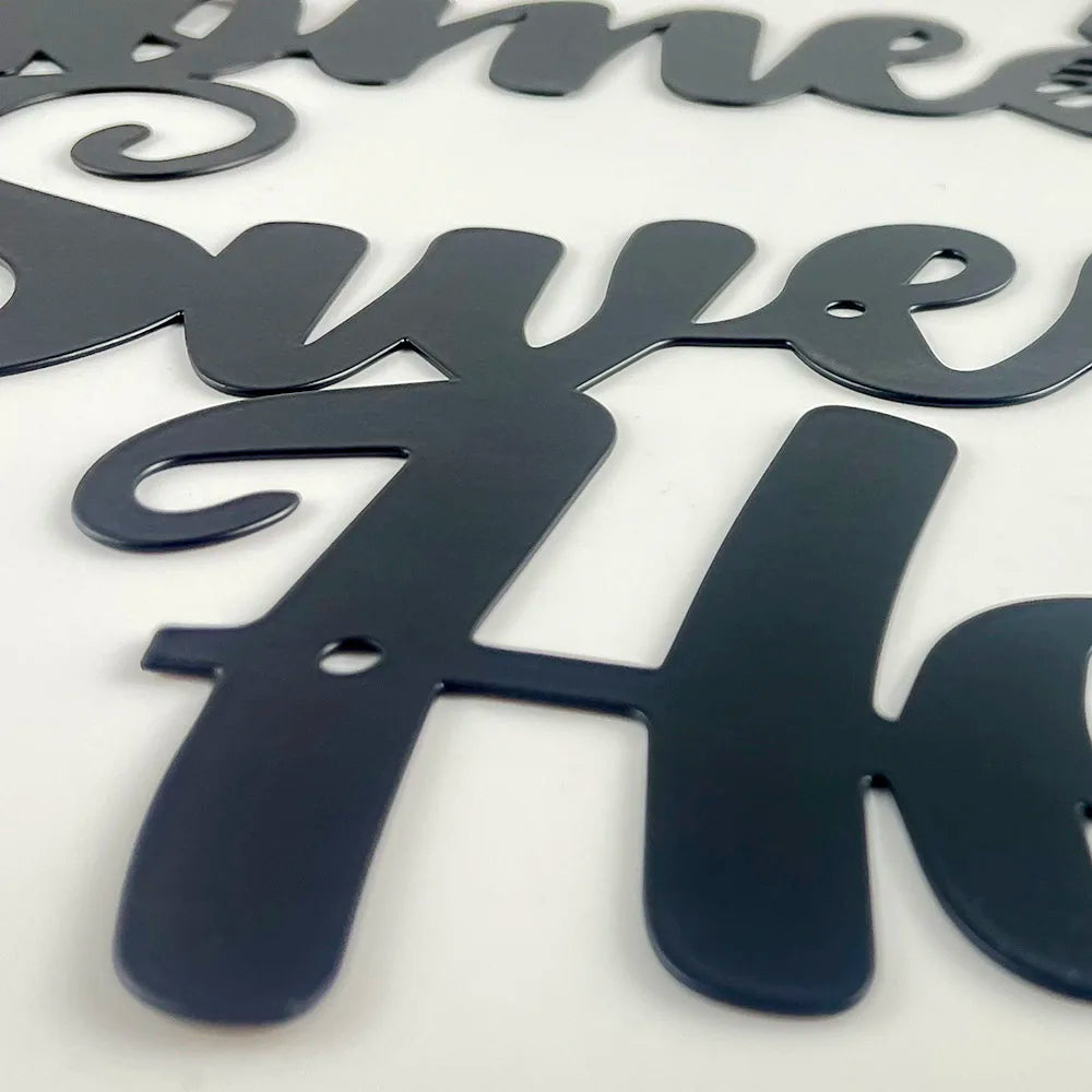 "Home Sweet Home" Metal Wall Art Sign - Rustic Farmhouse Decor