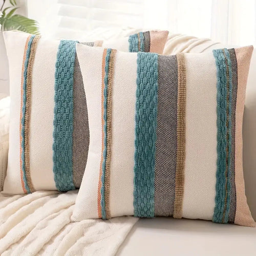 Boho Striped Chenille Cushion Cover – 45x45 cm